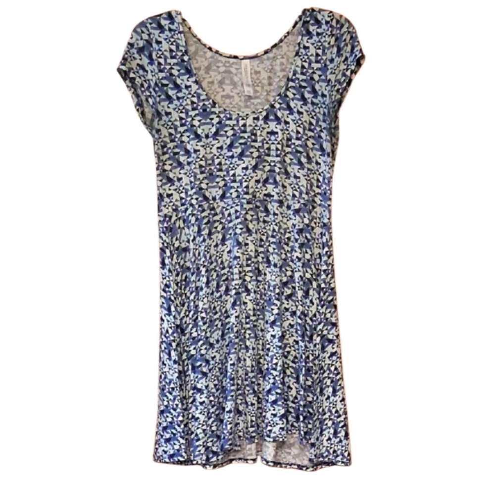 Aeropostale Blue and White Abstract Mini Dress Size Medium
